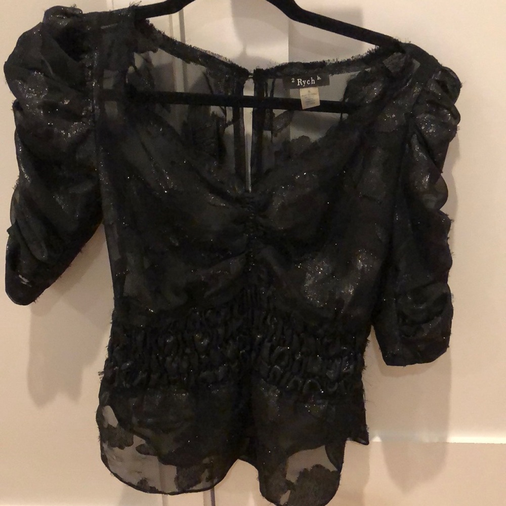 2b. RYCH Sexy Shimmery See-thorugh Black Fun Top